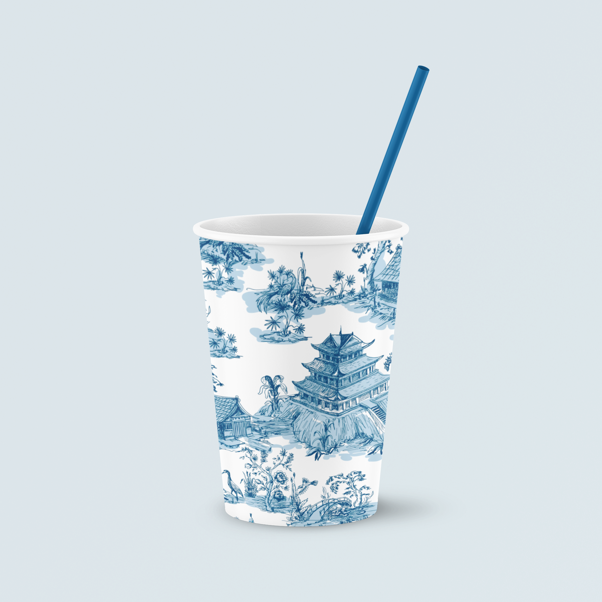 Chinoiserie Paper Cups - 12oz